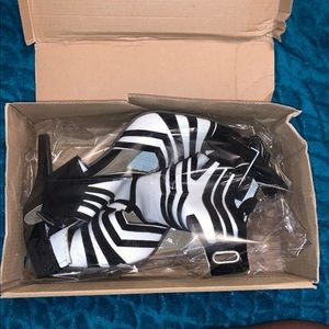 Black and white heels